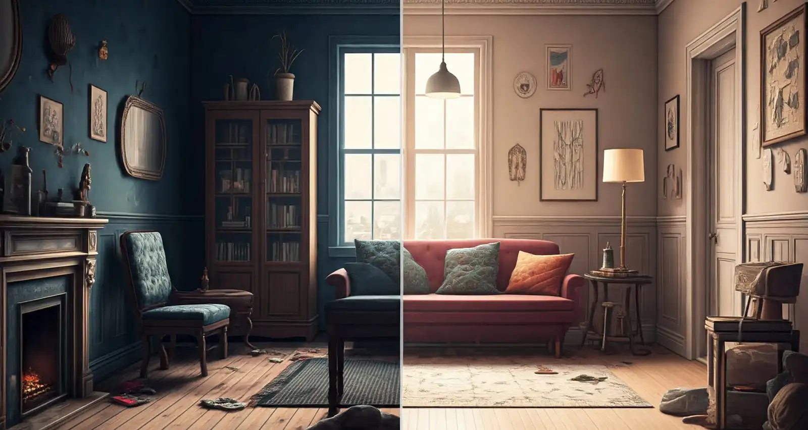 Една стая, две визии. Цветовете придават